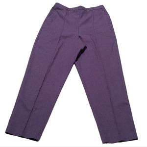 Purple Alfred Dunner Straight Leg Pull On Pants w/ Pockets sz 14